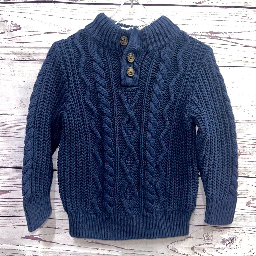 Gap Blue Toddler Mockneck Cable-Knit Size 2 Years